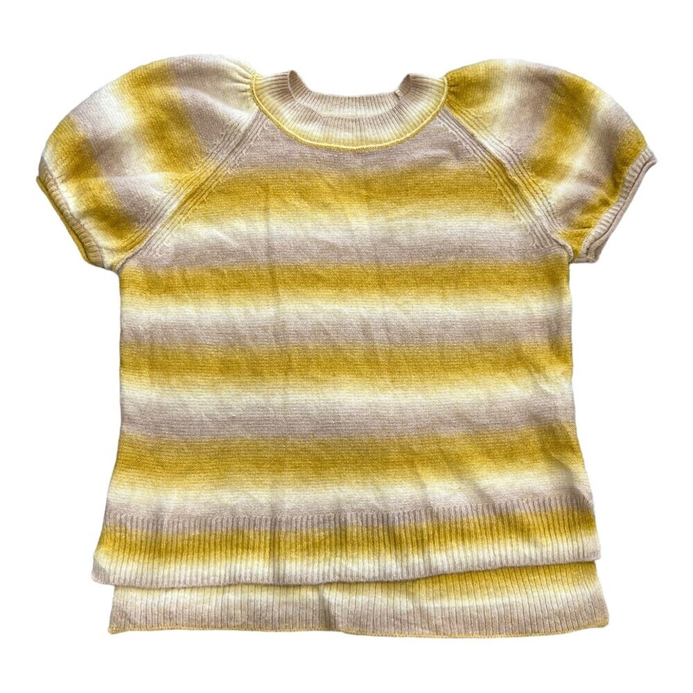 Universal Thread Yellow Puff Sleeve Knit Top XS